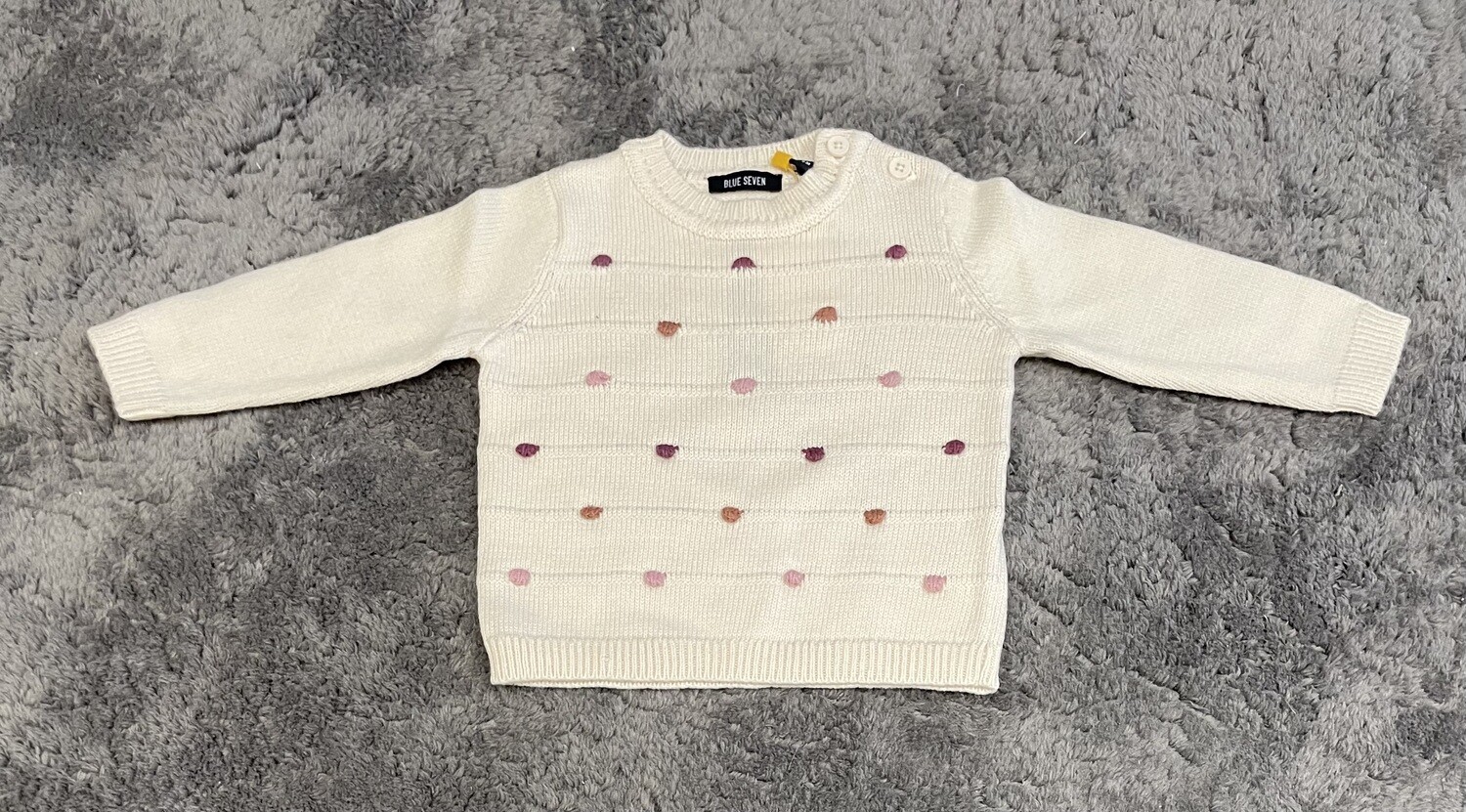 Blue Seven Knit Pull Stipjes, Maat: 68, Kleur: Ecru