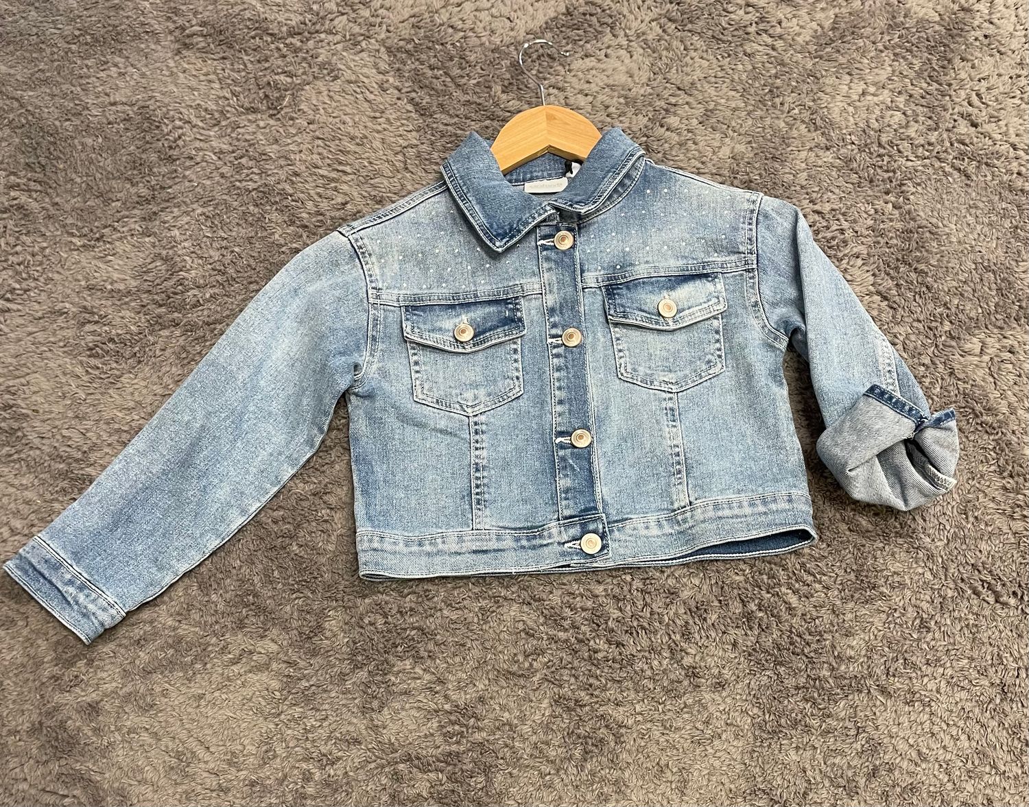 Sarabanda jeans jas met strass steentjes