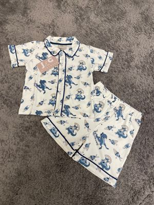 J&amp;G Nightwear zomerpyjama Dino wit
