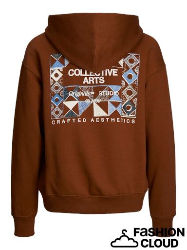 Jack&amp;Jones Hoodie Back graphic Brandy Brown
