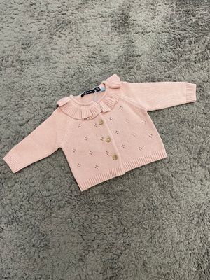 Blue Seven gebreide Cardigan oudroze met kraag