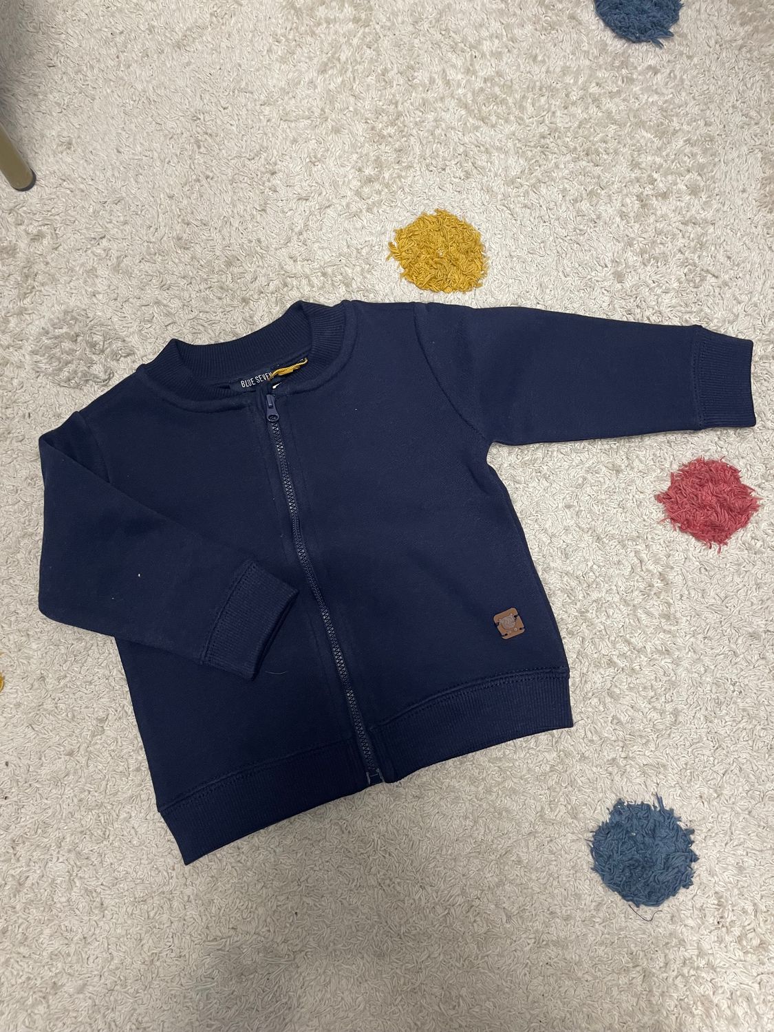 Blue Seven cardigan met rits donkerblauw