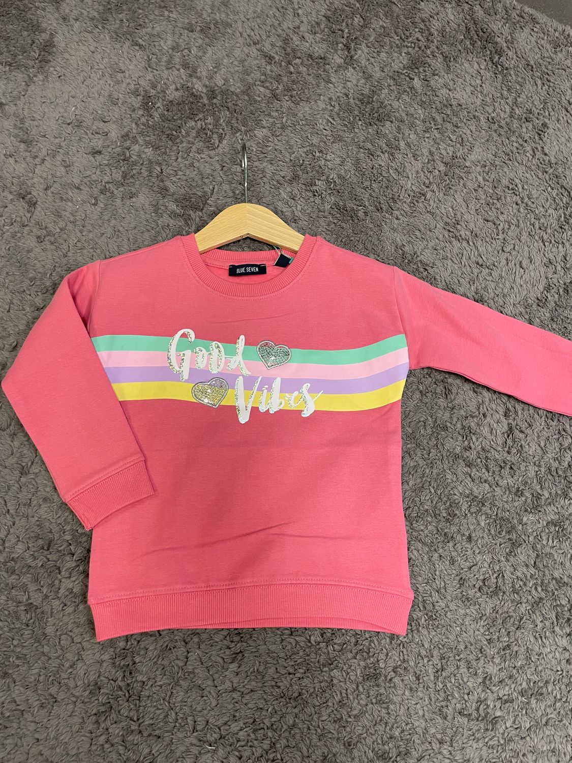 Blue Seven Sweater Good Vibes Roze