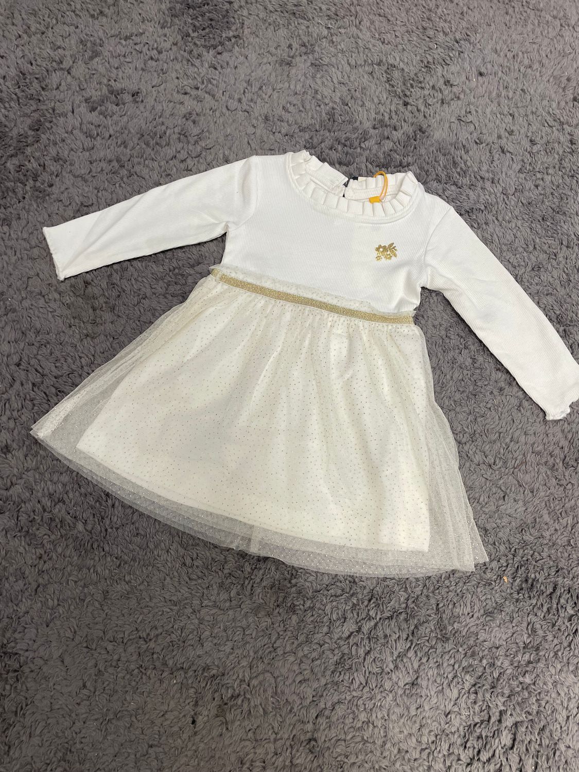 Blue Seven kleedje offwhite/gold