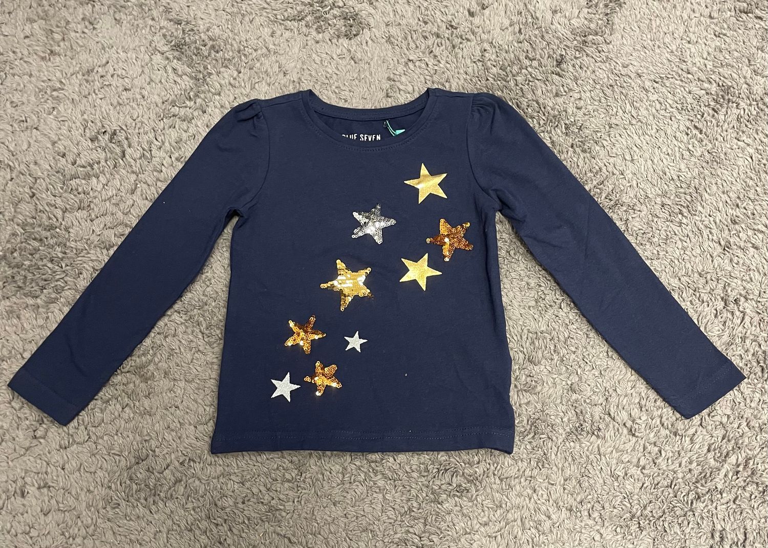 Blue Seven longsleeve ster donkerblauw