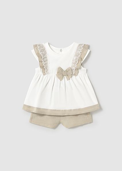 Mayoral Linnen set Beige gekleed