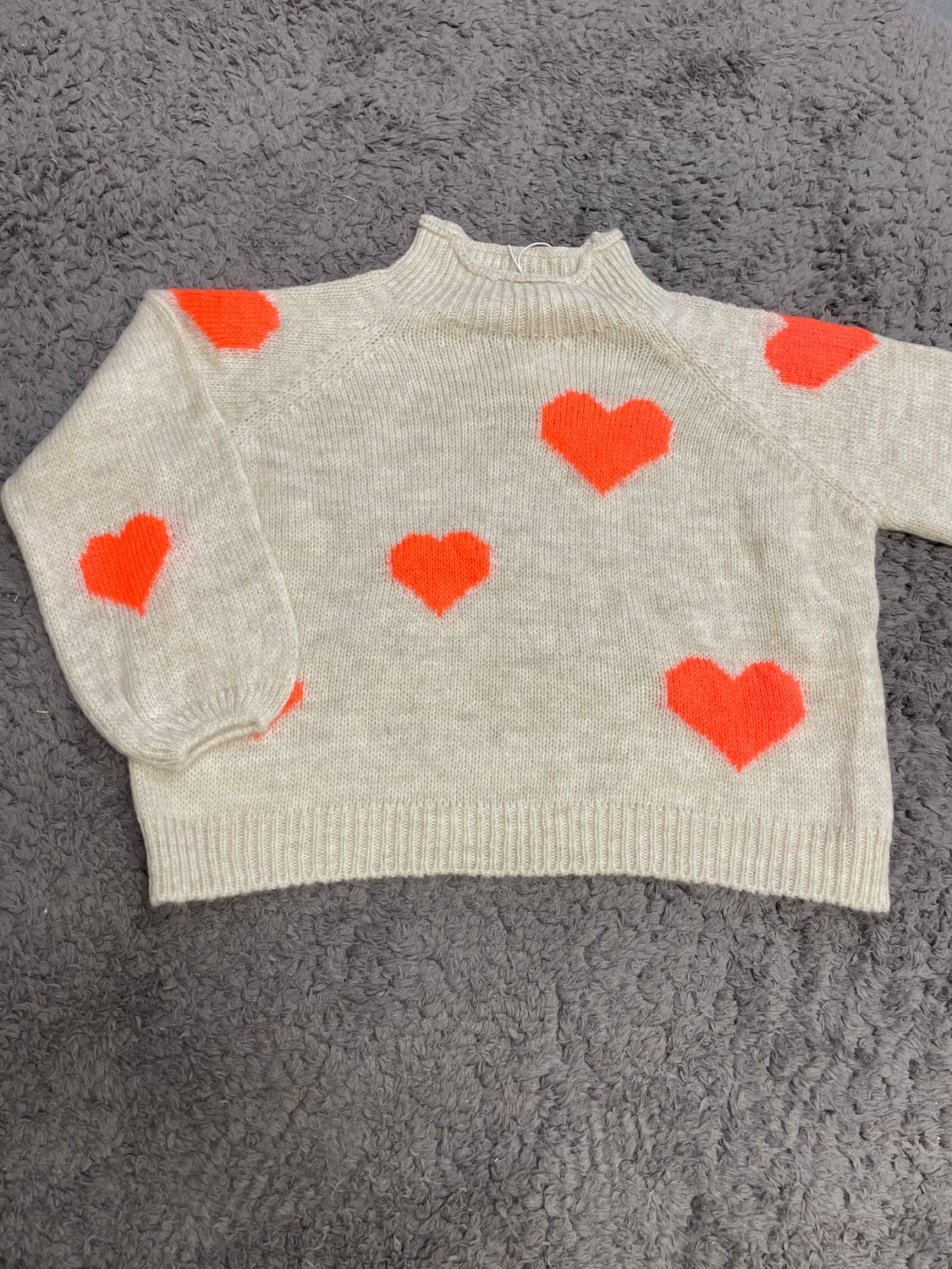 Hailys Knit Beige/orange heart