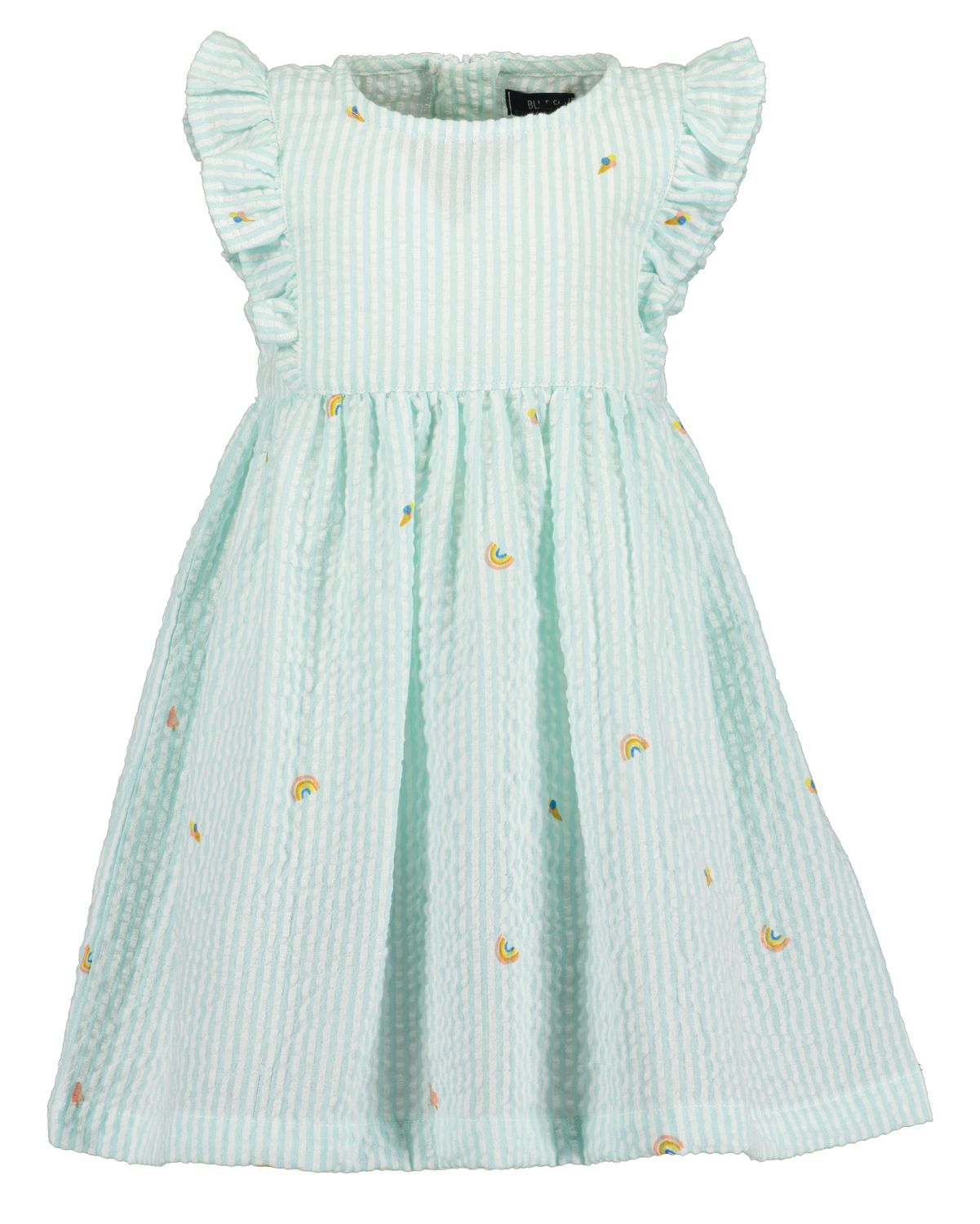Blue Seven kleedje aqua ijsjes en regenbogen
