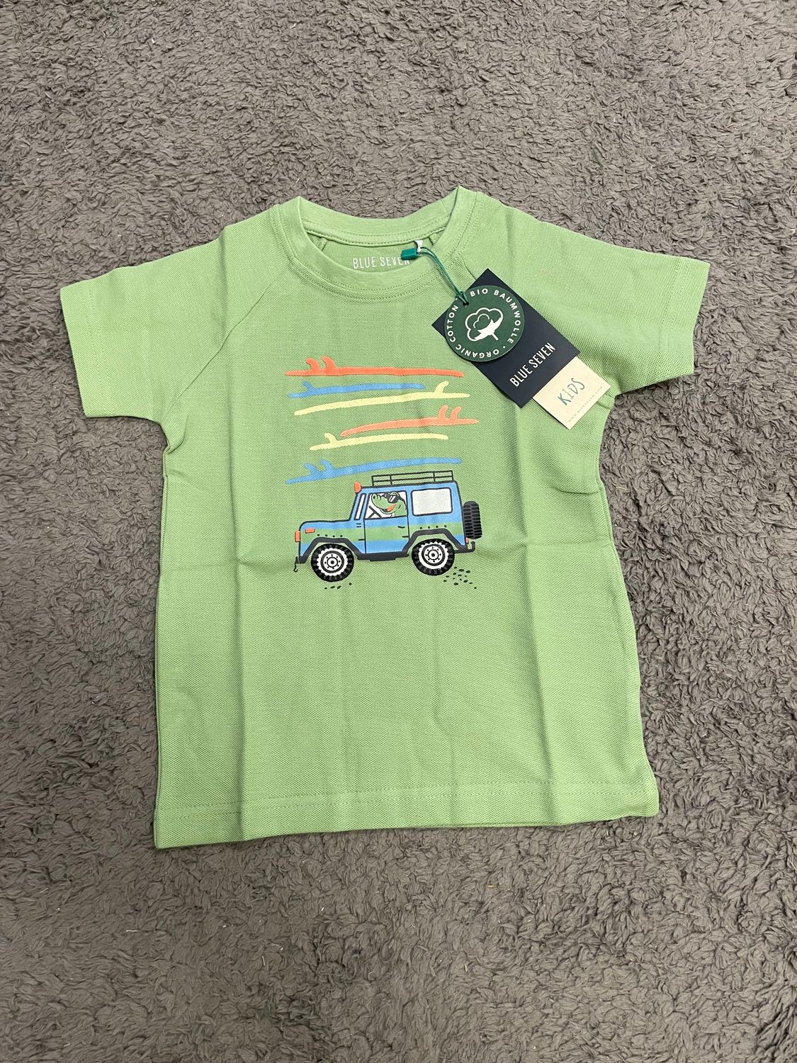 Blue Seven polo T shirt groen krokodil
