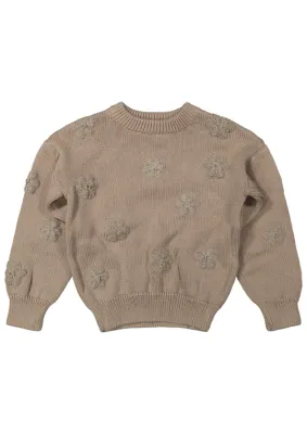 TwoYou Label Noah knitted flower jumper Brown