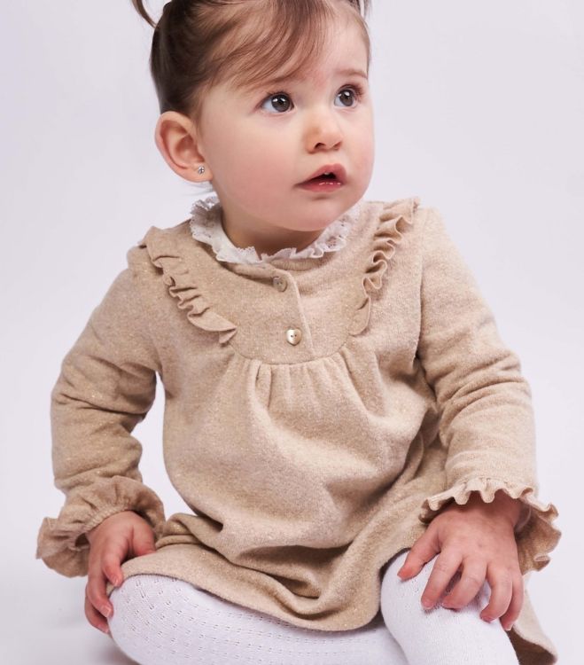 Gymp Dress Lucia Beige Ruffles