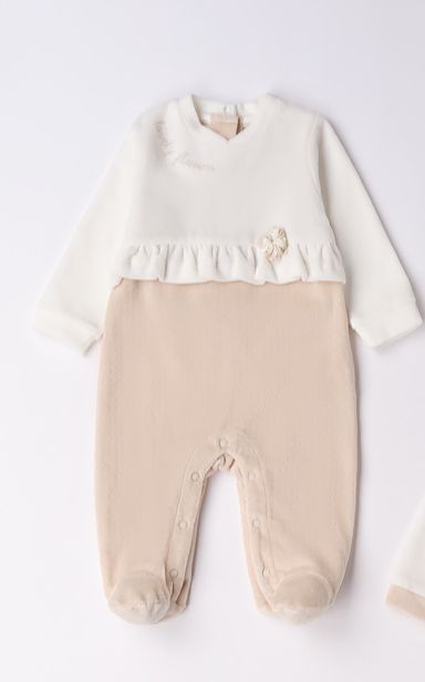 iDo kruippakje Lovely flowers beige/wit