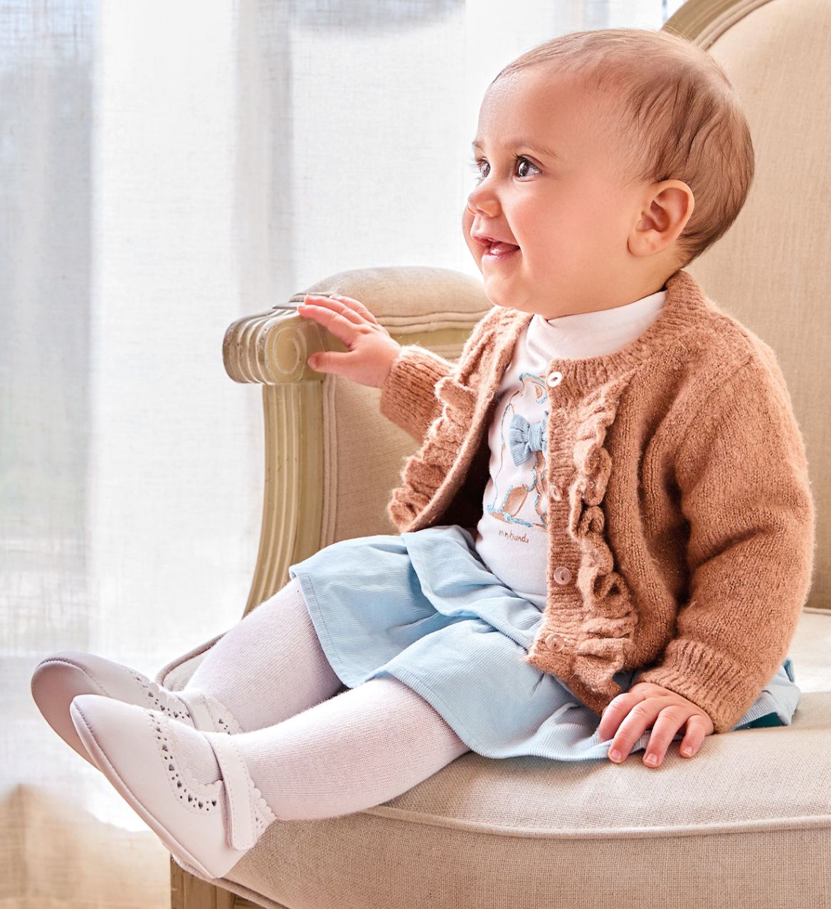 Minibanda golfje beige glitter