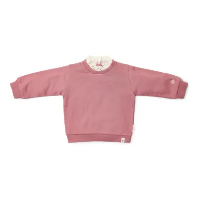 Little Dutch Sweater met kraag - Roze - Fairy Garden