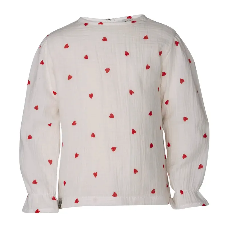 Kiezeltje blouse Noes red heart