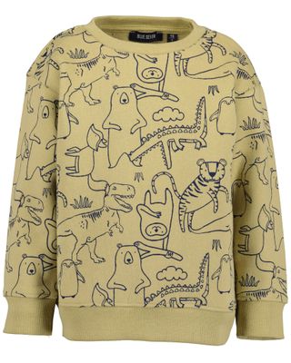 Blue Seven sweater dino overprint