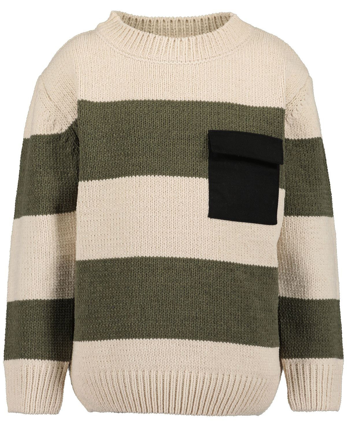 Blue Seven gebreide pull gestreept groen/beige