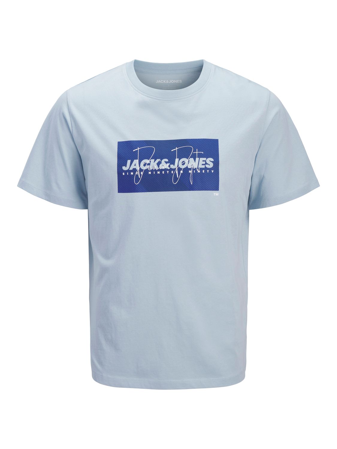 Jack&amp;Jones JJCOLE PRINT TEE SS CREW NECK MNI Celestial Blue