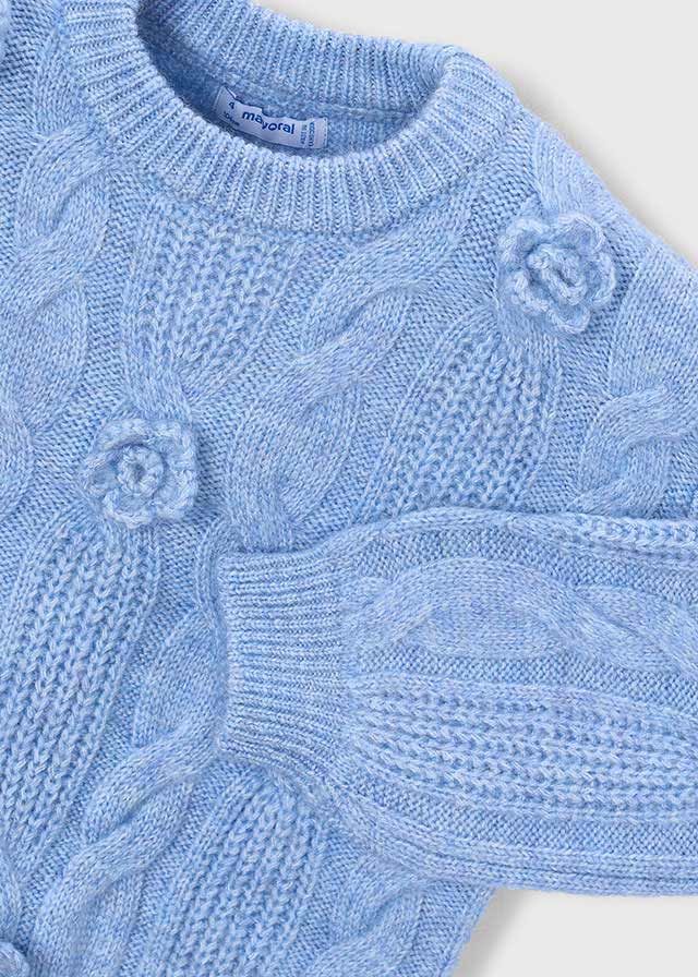 Mayoral 3D flower sweater sky mix