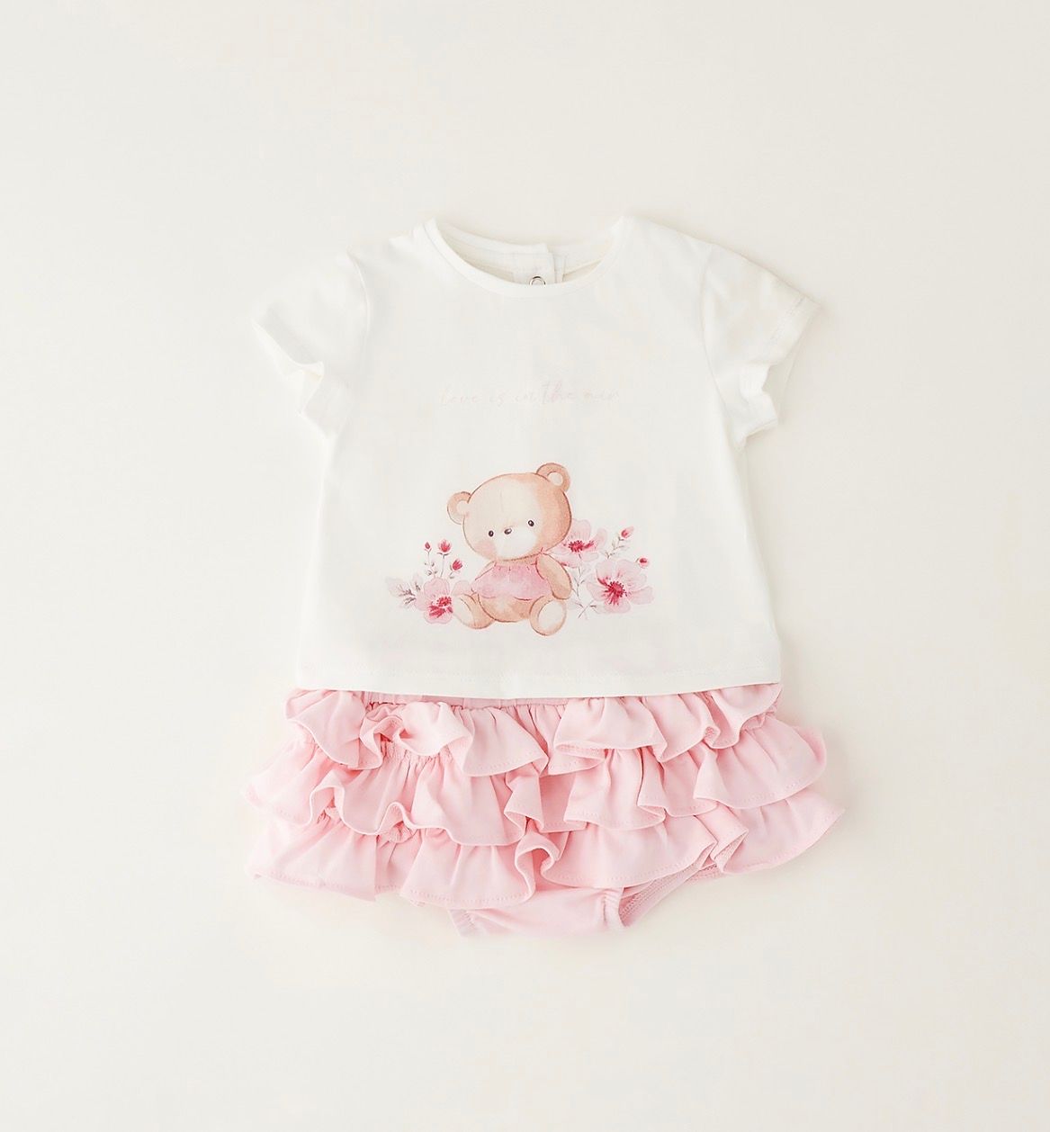 iDo set beertje met rok/broekje roze