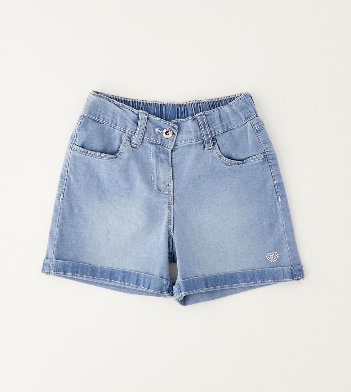 iDo soepele jeansshort meisje met steentjes detail