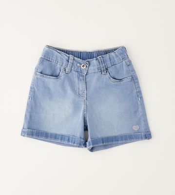 iDo soepele jeansshort meisje met steentjes detail