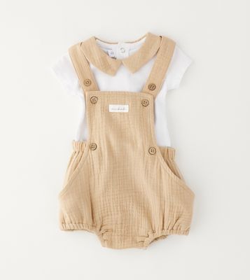 Minibanda Salopette en body beige tetra