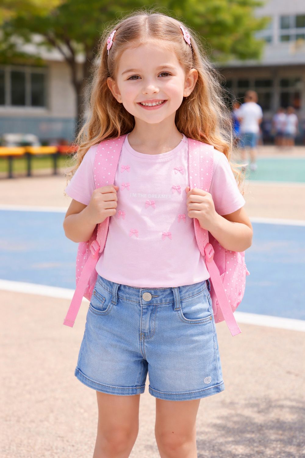 iDo T-shirt roze met strikjes detail