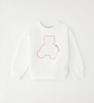 Sarabanda sweater beer wit met roze