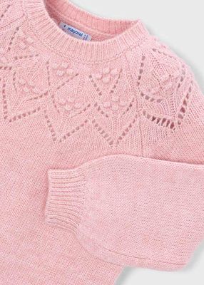 Mayoral openwerk detail sweater knit roze