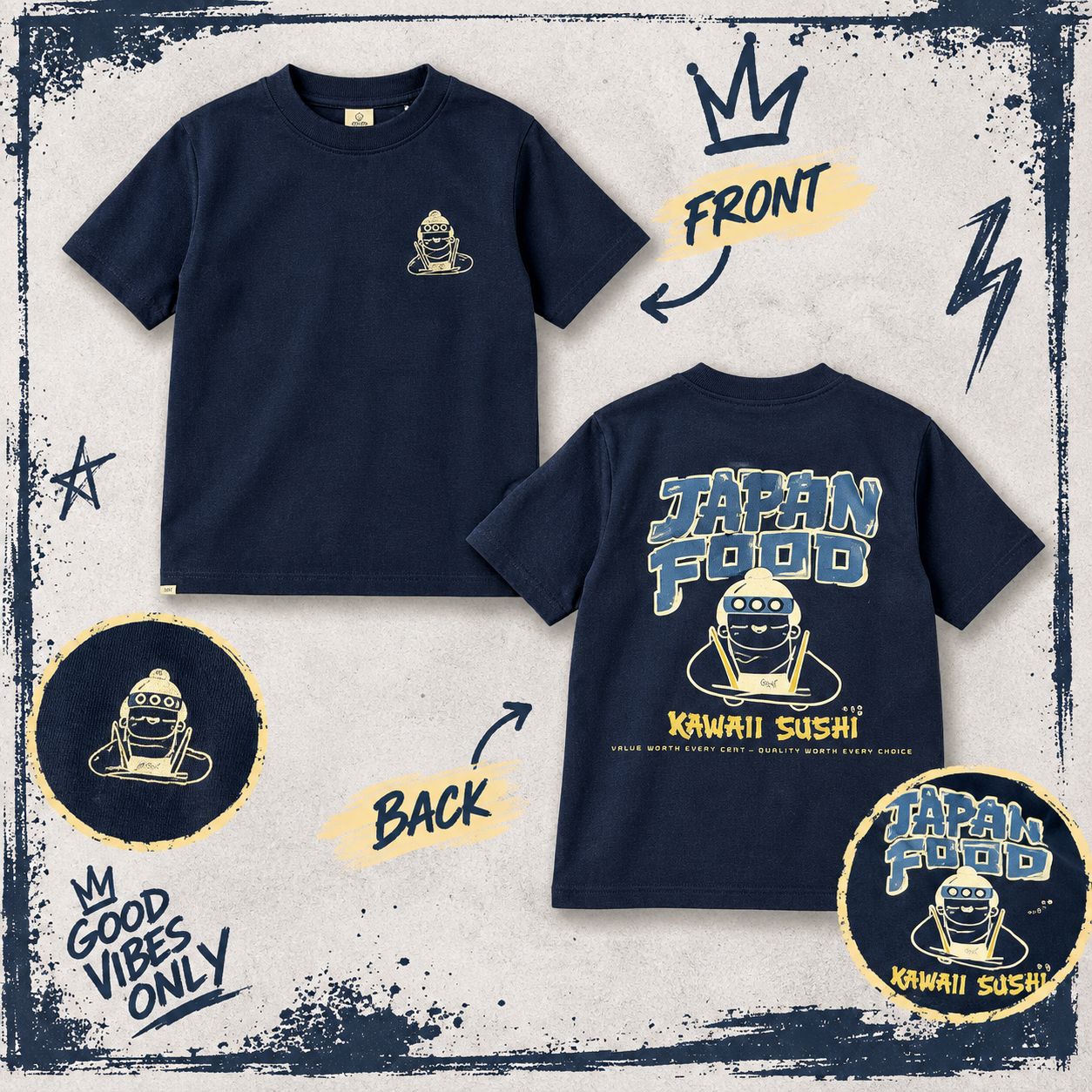 Grunt T-shirt Japan dood dark navy