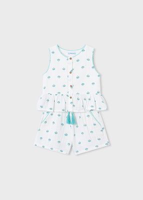 Mayoral printed short set naturel