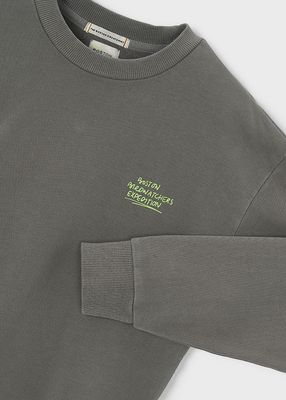 Boston fluoscent print sweatshirt