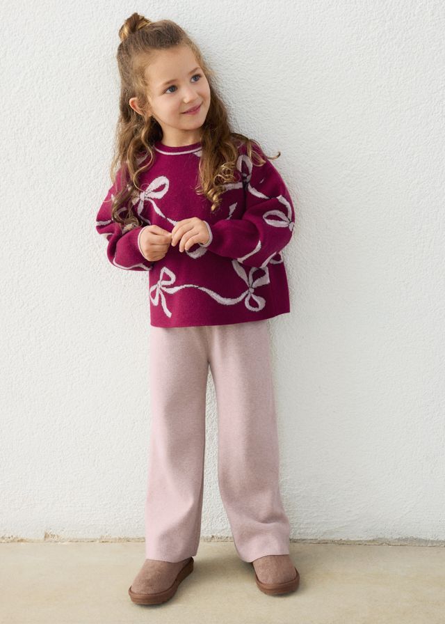 Mayoral long knit trousers set