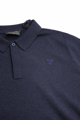 Lyle&amp;Scott knitted polo shirt dark Navy