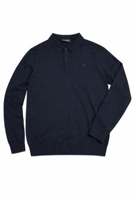 Lyle&amp;Scott knitted polo shirt dark Navy