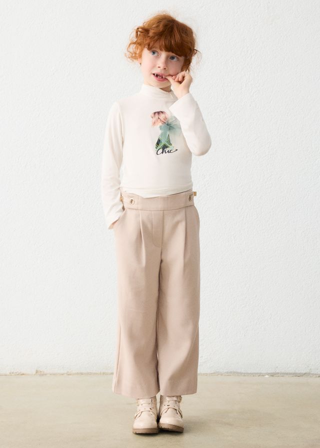 Mayoral pleated long trousers hazelnut