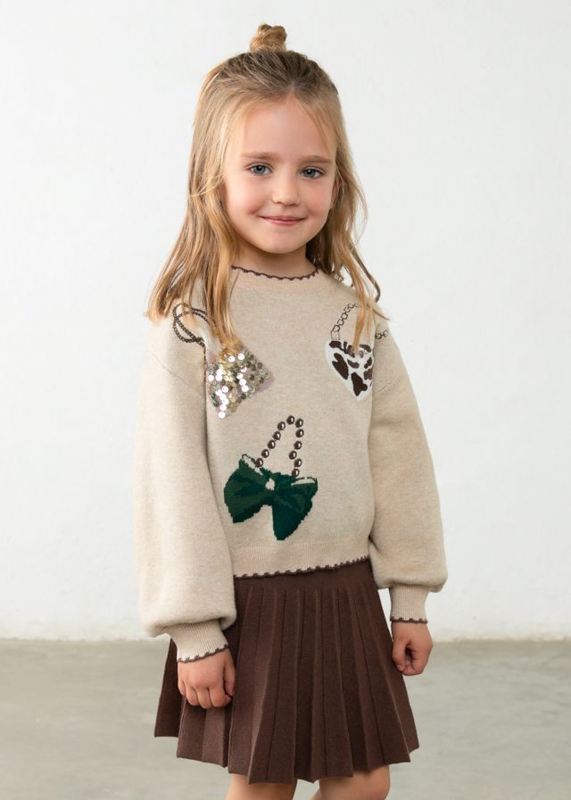 Mayoral tricot skirt set coffee