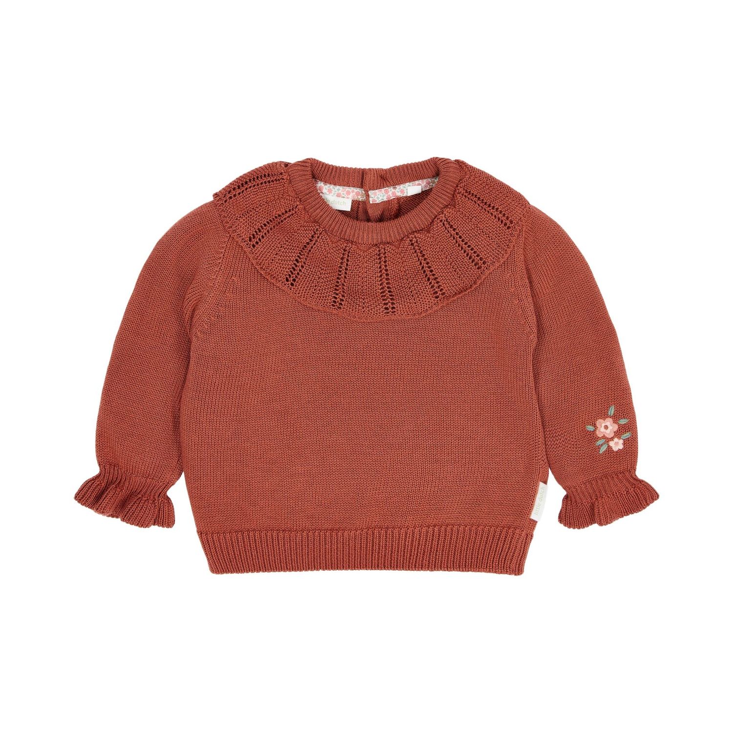 Little Dutch Gebreide Trui Roze met Roesjes