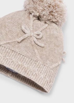 Mayoral Girls' hat and scarf set with bow detail