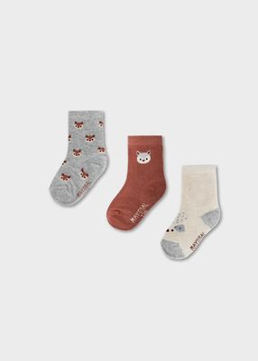 Mayoral Set of 3 baby animal socks