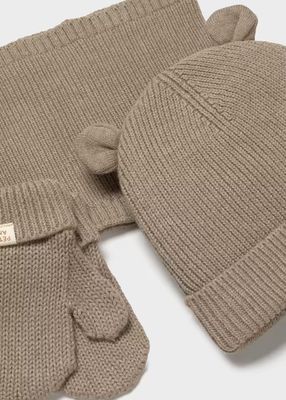 Mayoral 3-piece baby set with a closed-neck scarf