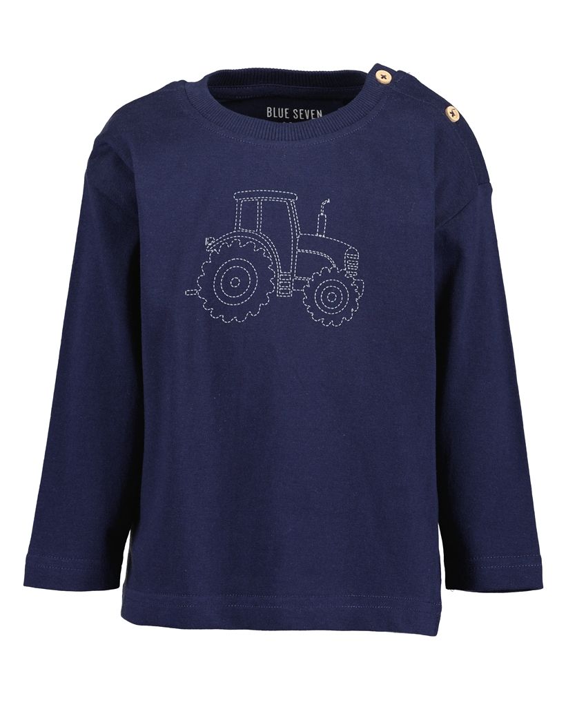 Blue Seven longssleeve donker blauw met traktor