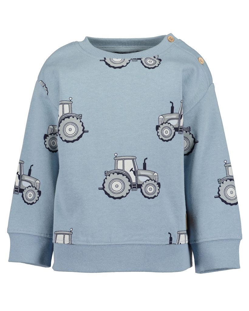 Blue Seven sweater licht blauw met traktors