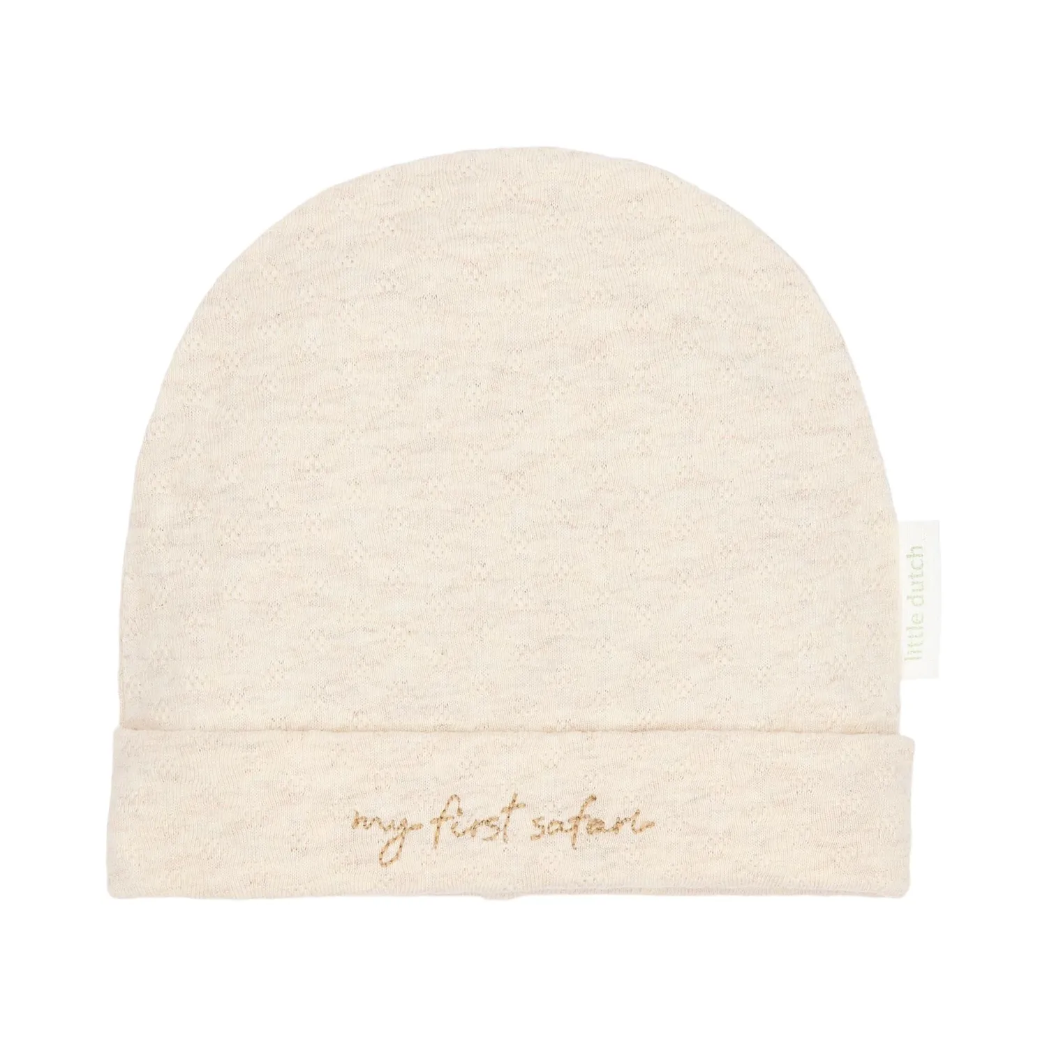 Little Dutch safari friends Muts Beige met borduursel