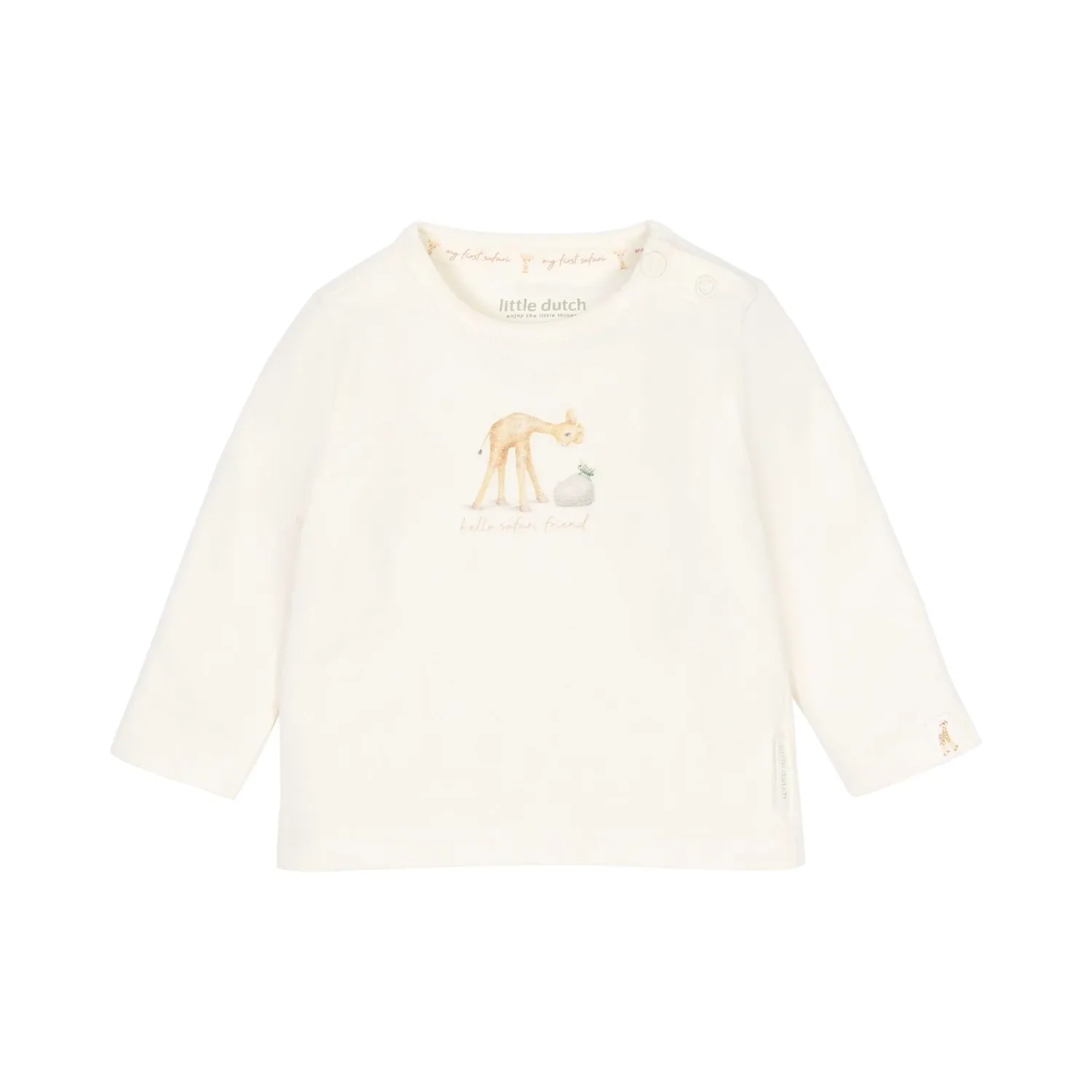 Little Dutch safari friends Shirt lange mouwen Crème