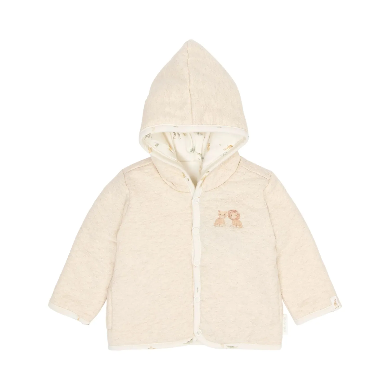 Little Dutch safari friends Omkeerbaar Vest Beige met Capuchon