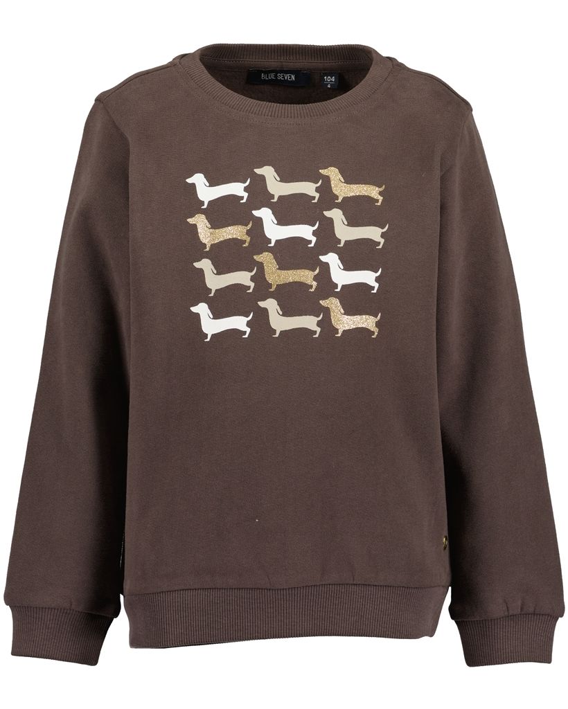 Sweater bruin met tekkels