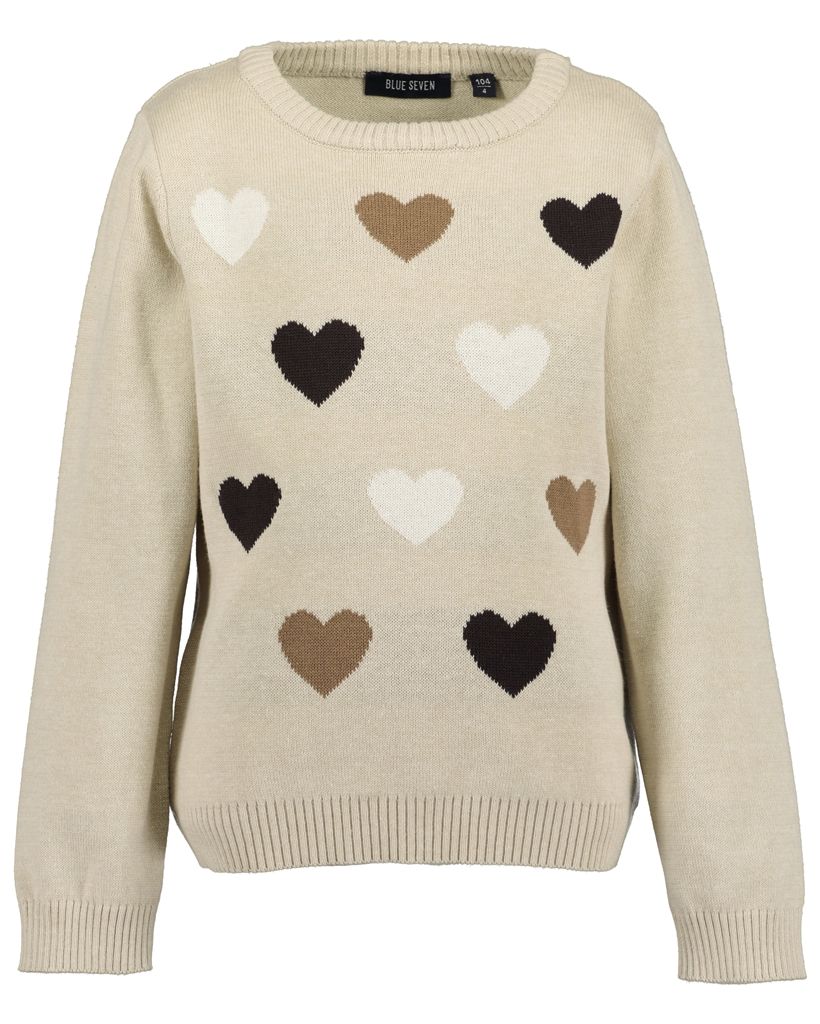 Sweater beige met hartjes