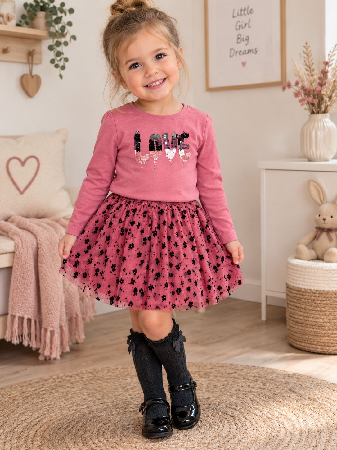 Longssleeve roze love
